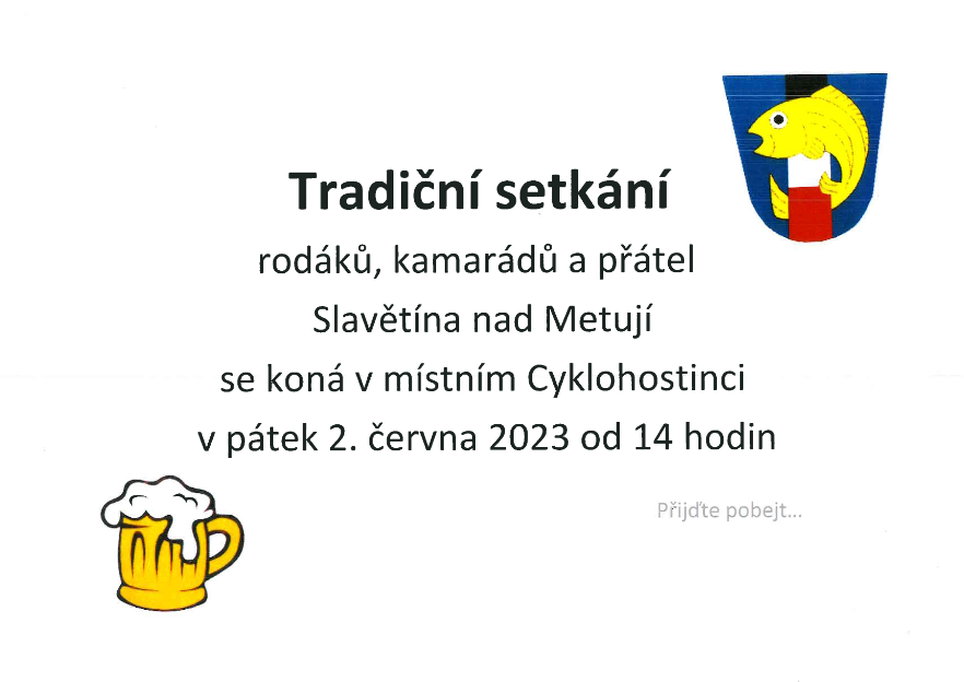 Grafická pozvánka na setkání rodáků.