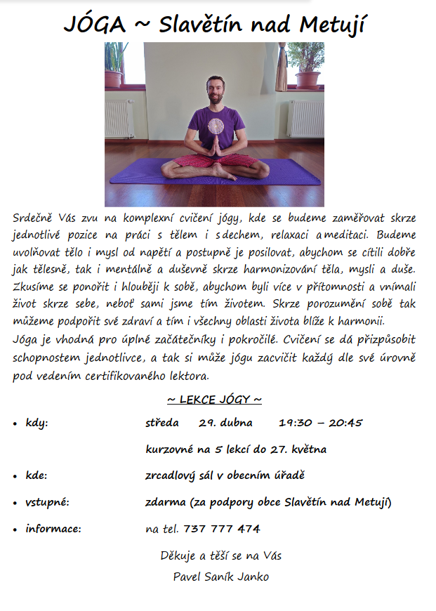 Kurz Jogy - začínáme 29. 4. 