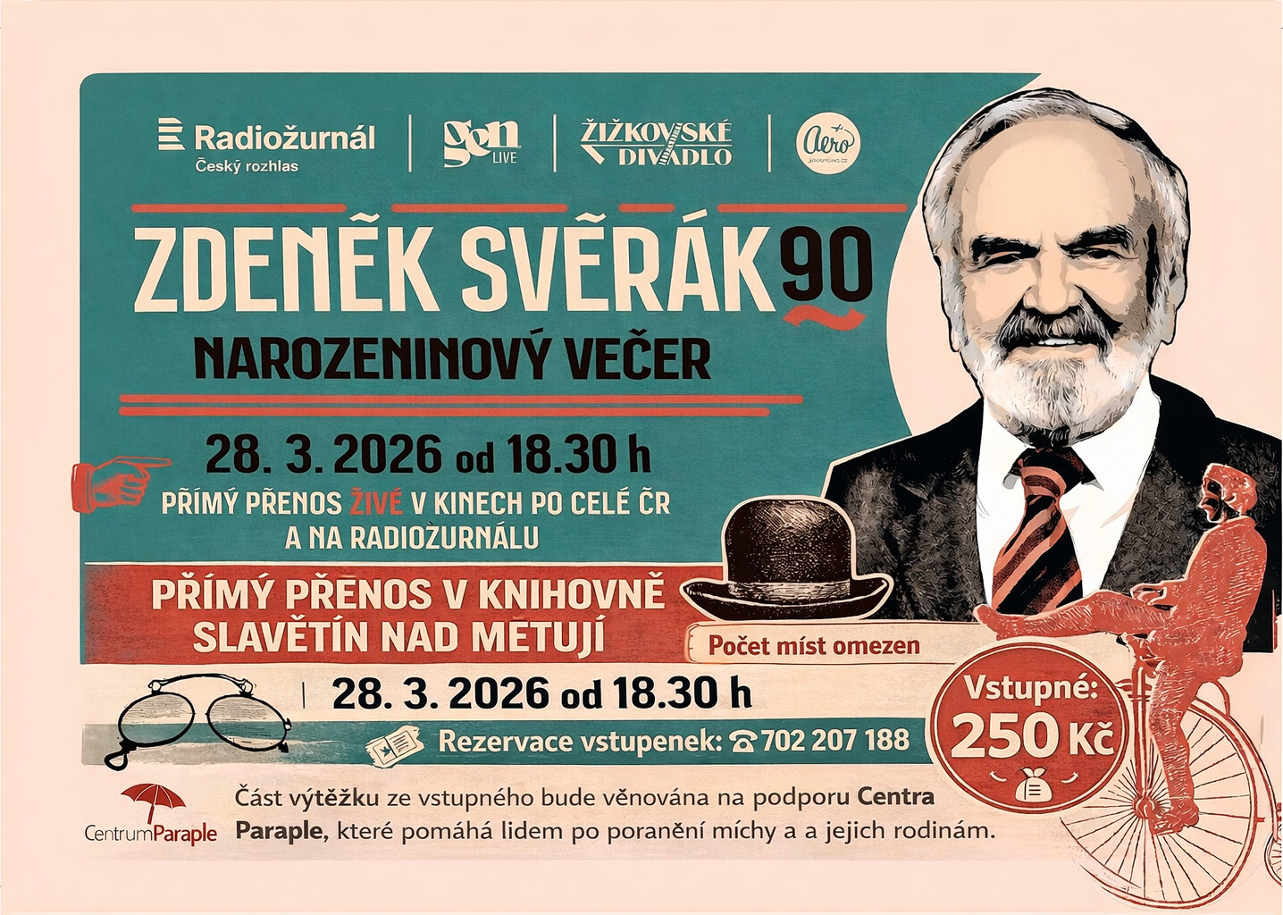 Zdenek Svěrák 90 let - narozeninový večer 28. 3. od 18.30